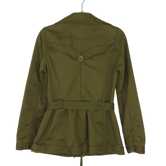 Levi's Olive Green Jacket Trench Coat Utility Jacket Size Small Casual - Picture 3 of 5